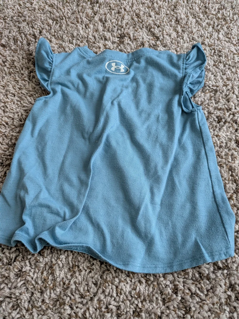 Under Armour Blue Ruffle Sleeve 'Born Fish' Graphic Tee Size 12 Months